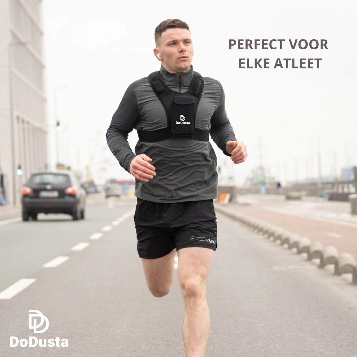 DoDusta Hardloopvest Met Telefoonhouder - Hardloop Telefoonhouder - Reflectievest - Met Verlichting - Unisex - Zwart 4 DoDusta Hardloopvest Met Telefoonhouder - Hardloop Telefoonhouder - Reflectievest - Met Verlichting - Unisex - Zwart - Afbeelding 4