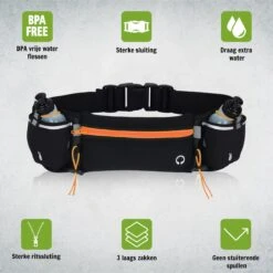 Hardloopriem Telefoonhouder Met Drinkflessen Running Belt Drinkgordel - Bidonhouder - Sportband - Heuptas - Hardlooptasje - Hardlopen - Oranje - Heren Damen - One Size -Merkloos Verkoop 1200x1200 1081