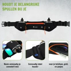 Hardloopriem Telefoonhouder Met Drinkflessen Running Belt Drinkgordel - Bidonhouder - Sportband - Heuptas - Hardlooptasje - Hardlopen - Oranje - Heren Damen - One Size -Merkloos Verkoop 1200x1200 1083
