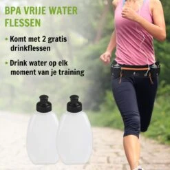 Hardloopriem Telefoonhouder Met Drinkflessen Running Belt Drinkgordel - Bidonhouder - Sportband - Heuptas - Hardlooptasje - Hardlopen - Oranje - Heren Damen - One Size -Merkloos Verkoop 1200x1200 1085