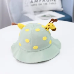 GoudenGracht - Zonnehoedje Baby - Baby Hoedje - Baby Pet - Olijf Groen - 6 Tot 36 Maanden