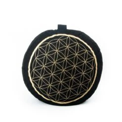 Meditatiekussen Zwart/goud Levensbloem Opdruk - Katoen - Boekweit - 33x17 - Zwart - Goud -Merkloos Verkoop 1200x1200 1167