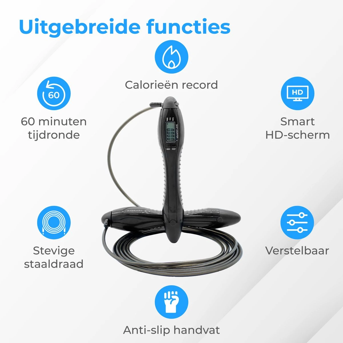 Nuvance - Professioneel Sport Springtouw Met Teller - Verstelbaar - Volwassenen En Kinderen - Jump Rope - Speedrope 5 Nuvance - Professioneel Sport Springtouw Met Teller - Verstelbaar - Volwassenen En Kinderen - Jump Rope - Speedrope - Afbeelding 5