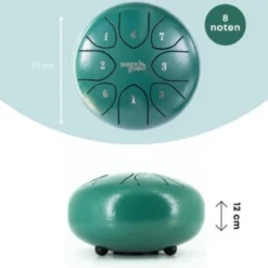 SoundsGood® Steel Tongue Drum - Handpan - 15 Cm - 8 Tongen - Klankschaal Incl. Beschermtas & Songbook - Steel Tongue Drum - Groen -Merkloos Verkoop 1200x1200 1282
