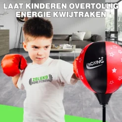 Zoluko Boksbal Op Voet Voor Kinderen - Inclusief Bokshandschoenen En Opblaaspompje - Bokstrainer - Verstelbaar In Hoogte - Voor Binnen En Buiten - Boksbal Op Standaard - Reflexbal - Boksbal Staand - Boksen - Zwart/Rood -Merkloos Verkoop 1200x1200 1368