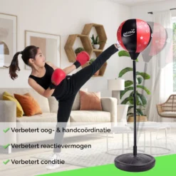 Zoluko Boksbal Op Voet Voor Kinderen - Inclusief Bokshandschoenen En Opblaaspompje - Bokstrainer - Verstelbaar In Hoogte - Voor Binnen En Buiten - Boksbal Op Standaard - Reflexbal - Boksbal Staand - Boksen - Zwart/Rood -Merkloos Verkoop 1200x1200 1369