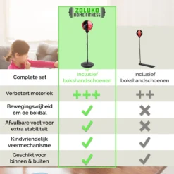 Zoluko Boksbal Op Voet Voor Kinderen - Inclusief Bokshandschoenen En Opblaaspompje - Bokstrainer - Verstelbaar In Hoogte - Voor Binnen En Buiten - Boksbal Op Standaard - Reflexbal - Boksbal Staand - Boksen - Zwart/Rood -Merkloos Verkoop 1200x1200 1372