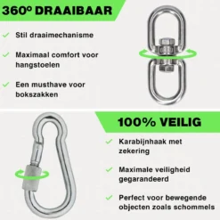 Zoluko RVS Ophangsysteem - 300 KG Draagkracht - 360° Vrij Draaibaar - Geluiddempende Veer - Bokszak Ophangsysteem - Plafondbeugel - Plafondhaak - Ophanghaak - Schroefhaak -Merkloos Verkoop 1200x1200 1377