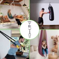 Zoluko RVS Ophangsysteem - 300 KG Draagkracht - 360° Vrij Draaibaar - Geluiddempende Veer - Bokszak Ophangsysteem - Plafondbeugel - Plafondhaak - Ophanghaak - Schroefhaak -Merkloos Verkoop 1200x1200 1380