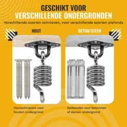 Itstrong® Plafondhaak Ophangsysteem Voor Binnen & Buiten – Ophanghaak Voor Bokszak – Schommel – Schommelstoel – Hangstoel - RVS 12 Itstrong® Plafondhaak Ophangsysteem Voor Binnen & Buiten – Ophanghaak Voor Bokszak – Schommel – Schommelstoel – Hangstoel - RVS -Merkloos Verkoop 1200x1200 1389