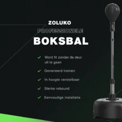 Zoluko Professionele Boksbal Op Voet - Bokstrainer - Verstelbaar In Hoogte 120-160cm - Voor Binnen En Buiten - Boksbal Op Standaard - Reflexbal - Boksbal Staand - Boksen - Zwart -Merkloos Verkoop 1200x1200 1401