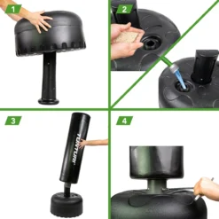 Tunturi Bokszak Staand - Vrijstaande Bokspaal - Makkelijk Verplaatsbaar - 180 Cm Hoog - Met Zand, Grind Of Water Vulbare Voet - Zwart - Incl. Gratis Fitness App -Merkloos Verkoop 1200x1200 1435