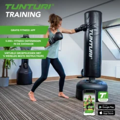 Tunturi Bokszak Staand - Vrijstaande Bokspaal - Makkelijk Verplaatsbaar - 180 Cm Hoog - Met Zand, Grind Of Water Vulbare Voet - Zwart - Incl. Gratis Fitness App -Merkloos Verkoop 1200x1200 1436