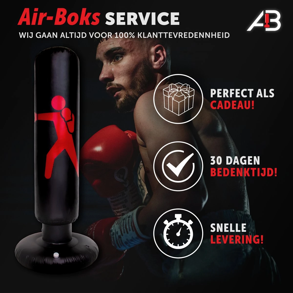 Air-Boks® Opblaasbare Bokszak – Bokszak – Staande Bokszak Met Stevige Vulbare Voet – Met Air-Boks Bokshandschoenen – 1.60 M – Zwart 3 Air-Boks® Opblaasbare Bokszak – Bokszak – Staande Bokszak Met Stevige Vulbare Voet – Met Air-Boks Bokshandschoenen – 1.60 M – Zwart - Afbeelding 3