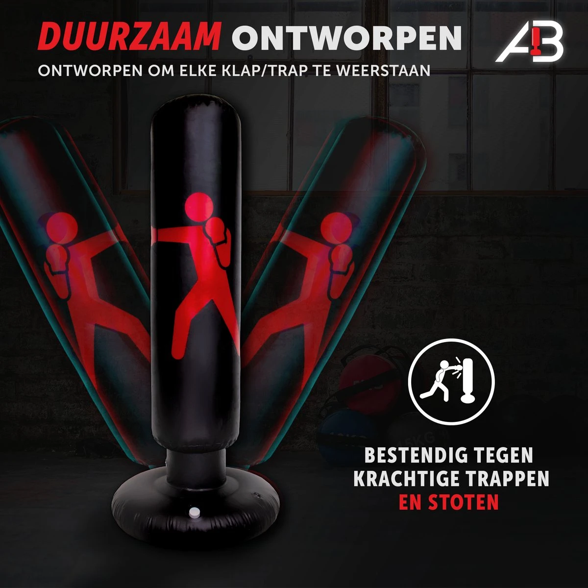 Air-Boks® Opblaasbare Bokszak – Bokszak – Staande Bokszak Met Stevige Vulbare Voet – Met Air-Boks Bokshandschoenen – 1.60 M – Zwart 6 Air-Boks® Opblaasbare Bokszak – Bokszak – Staande Bokszak Met Stevige Vulbare Voet – Met Air-Boks Bokshandschoenen – 1.60 M – Zwart - Afbeelding 6