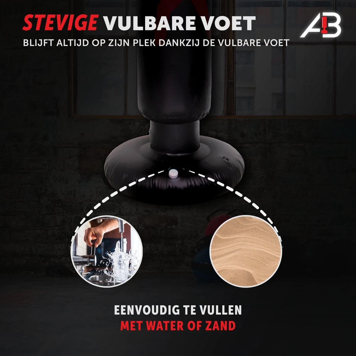 Air-Boks® Opblaasbare Bokszak – Bokszak – Staande Bokszak Met Stevige Vulbare Voet – Met Air-Boks Bokshandschoenen – 1.60 M – Zwart 8 Air-Boks® Opblaasbare Bokszak – Bokszak – Staande Bokszak Met Stevige Vulbare Voet – Met Air-Boks Bokshandschoenen – 1.60 M – Zwart - Afbeelding 8