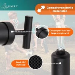 FOXLY® Ballenpomp Met Extra Naalden - Voetbalpomp - Pomp Universeel - Opbergvakje - Zwart -Merkloos Verkoop 1200x1200 147