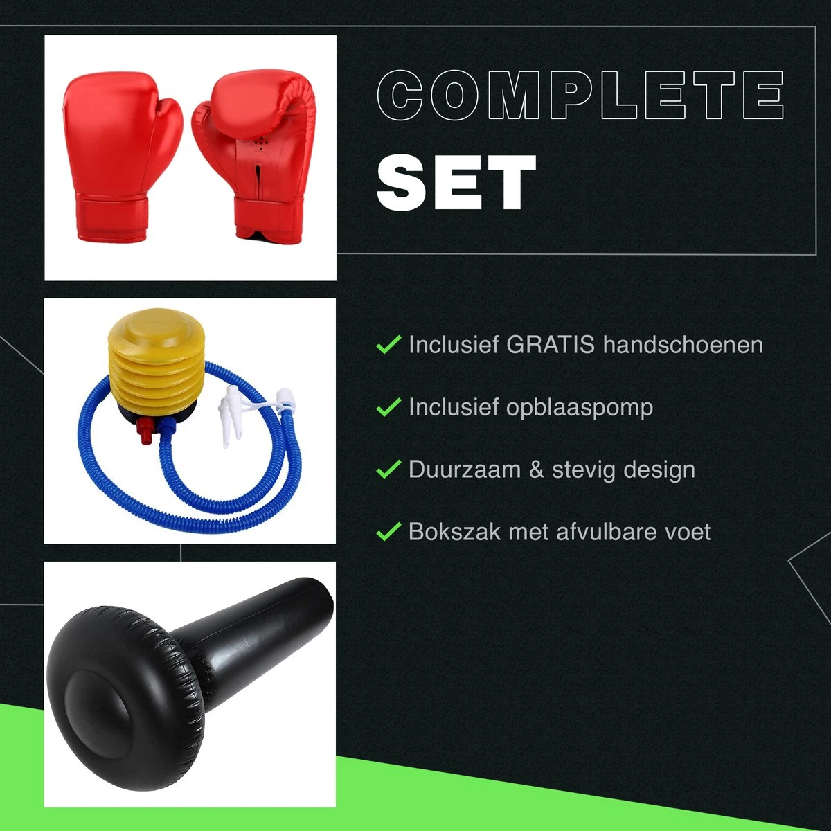 Zoluko Opblaasbare Bokszak Op Voet - Incl. Bokshandschoenen En Voetpompje - Voor Binnen En Buiten - Voor Volwassenen En Kinderen - Bokszak Staand - Boksbal Op Voet - Boksbal Op Standaard - Boksen - Reflexbal - Bokspaal - Bokstrainer - Zwart/Rood 2 Zoluko Opblaasbare Bokszak Op Voet - Incl. Bokshandschoenen En Voetpompje - Voor Binnen En Buiten - Voor Volwassenen En Kinderen - Bokszak Staand - Boksbal Op Voet - Boksbal Op Standaard - Boksen - Reflexbal - Bokspaal - Bokstrainer - Zwart/Rood - Afbeelding 2
