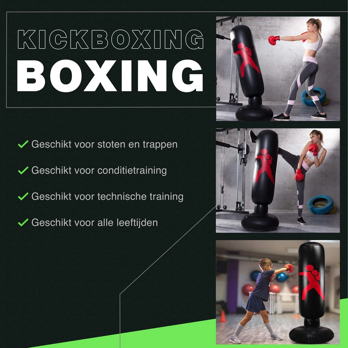 Zoluko Opblaasbare Bokszak Op Voet - Incl. Bokshandschoenen En Voetpompje - Voor Binnen En Buiten - Voor Volwassenen En Kinderen - Bokszak Staand - Boksbal Op Voet - Boksbal Op Standaard - Boksen - Reflexbal - Bokspaal - Bokstrainer - Zwart/Rood 5 Zoluko Opblaasbare Bokszak Op Voet - Incl. Bokshandschoenen En Voetpompje - Voor Binnen En Buiten - Voor Volwassenen En Kinderen - Bokszak Staand - Boksbal Op Voet - Boksbal Op Standaard - Boksen - Reflexbal - Bokspaal - Bokstrainer - Zwart/Rood - Afbeelding 5