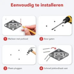 Air-Boks® Plafondhaak – Plafondbeugel Bokszak – Ophanghaak – Bokszak – 300KG – 360° Draaibaar – RVS -Merkloos Verkoop 1200x1200 1537