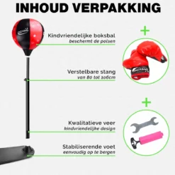 Zoluko Boksbal Op Standaard Voor Kinderen - Inclusief Bokshandschoenen En Opblaaspompje - Bokstrainer - Verstelbaar In Hoogte - Voor Binnen En Buiten - Boksbal Op Voet - Reflexbal - Boksbal Staand - Boksen - Zwart/Rood -Merkloos Verkoop 1200x1200 1561