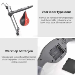 Zoluko Boksbal Met Deurhanger Voor Kinderen - Inclusief Display Met Timer & Telfunctie - Inclusief Bokshandschoenen - Verstelbaar In Hoogte - Voor Binnen En Buiten - Boksen - Speedball - Bokstrainer - Reflexbal - Zwart/Rood -Merkloos Verkoop 1200x1200 1582