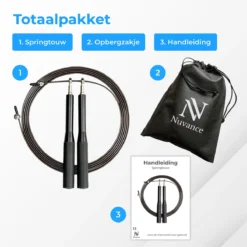 Nuvance - Aluminium Sport Springtouw - Voor Volwassenen En Kinderen - Inclusief E-Book - Verstelbaar - Verzwaard - Speedrope -Merkloos Verkoop 1200x1200 17