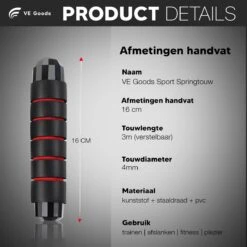 Verstelbaar Sport Springtouw - Incl. Opbergtas - Springtouw Met Kogellagers - Springtouw Kind - Speed Rope - Jump Rope - Springtouw Volwassenen - Springtouw Kinderen - Blauw - 3m Lengte - Totaal 335g (Incl. 160g Extra) 15 Verstelbaar Sport Springtouw - Incl. Opbergtas - Springtouw Met Kogellagers - Springtouw Kind - Speed Rope - Jump Rope - Springtouw Volwassenen - Springtouw Kinderen - Blauw - 3m Lengte - Totaal 335g (Incl. 160g Extra) -Merkloos Verkoop 1200x1200 171