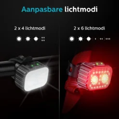 Inlustro Fietslamp Set - Voorlicht / Achterlicht - LED Fietslampjes Rood En Wit - Fietslicht Koplamp - Waterdicht - USB Oplaadbaar -Merkloos Verkoop 1200x1200 1788