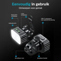 Inlustro Fietslamp Set - Voorlicht / Achterlicht - LED Fietslampjes Rood En Wit - Fietslicht Koplamp - Waterdicht - USB Oplaadbaar -Merkloos Verkoop 1200x1200 1789