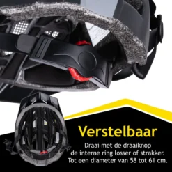 Dunlop Fietshelm - Verstelbaar Van 58 Tot 61 CM - Maat L - Met LED-Verlichting - 3 Lichtmodus - Zwart -Merkloos Verkoop 1200x1200 1876