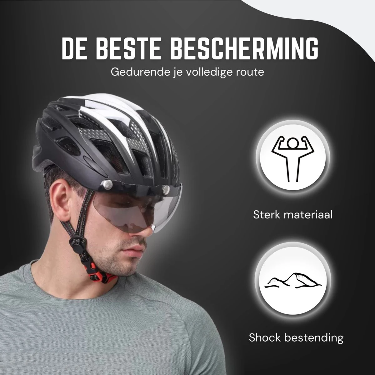 Rebela | Fietshelm | Helm | Hoofdbescherming | Sport Lights Matt Zwart- Wit | Heren-Dames | Medium 54/62cm 5 Rebela | Fietshelm | Helm | Hoofdbescherming | Sport Lights Matt Zwart- Wit | Heren-Dames | Medium 54/62cm - Afbeelding 5