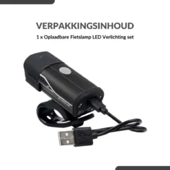 Lovnix - Oplaadbare Fietslamp LED Verlichting Set - USB Oplaadbaar - Fietslicht Met LED Lamp - Voor- En- Achter Licht - Regenbestendig - Geschikt Voor Mountainbike Fietsen Wandelen Speleologie -Merkloos Verkoop 1200x1200 2043