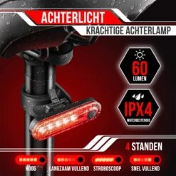 Strex LED Fietsverlichting Set - Voorlicht En Achterlicht - USB Oplaadbaar - Fietslamp - Fietslampjes - Zwart -Merkloos Verkoop 1200x1200 2067