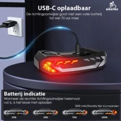 BikePro Fiets Achterlicht 2.0 Met Alarm En Richtingaanwijzer - IP54 Waterdicht - USB Oplaadbaar -Merkloos Verkoop 1200x1200 2084