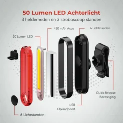 LifeGoods LED Fietsverlichting Set - Voorlicht En Achterlicht - USB Oplaadbaar - Zwart -Merkloos Verkoop 1200x1200 2117