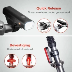 LifeGoods LED Fietsverlichting Set - Voorlicht En Achterlicht - USB Oplaadbaar - Zwart -Merkloos Verkoop 1200x1200 2118