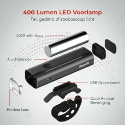 LifeGoods LED Fietsverlichting Set - Voorlicht En Achterlicht - USB Oplaadbaar - Zwart -Merkloos Verkoop 1200x1200 2121