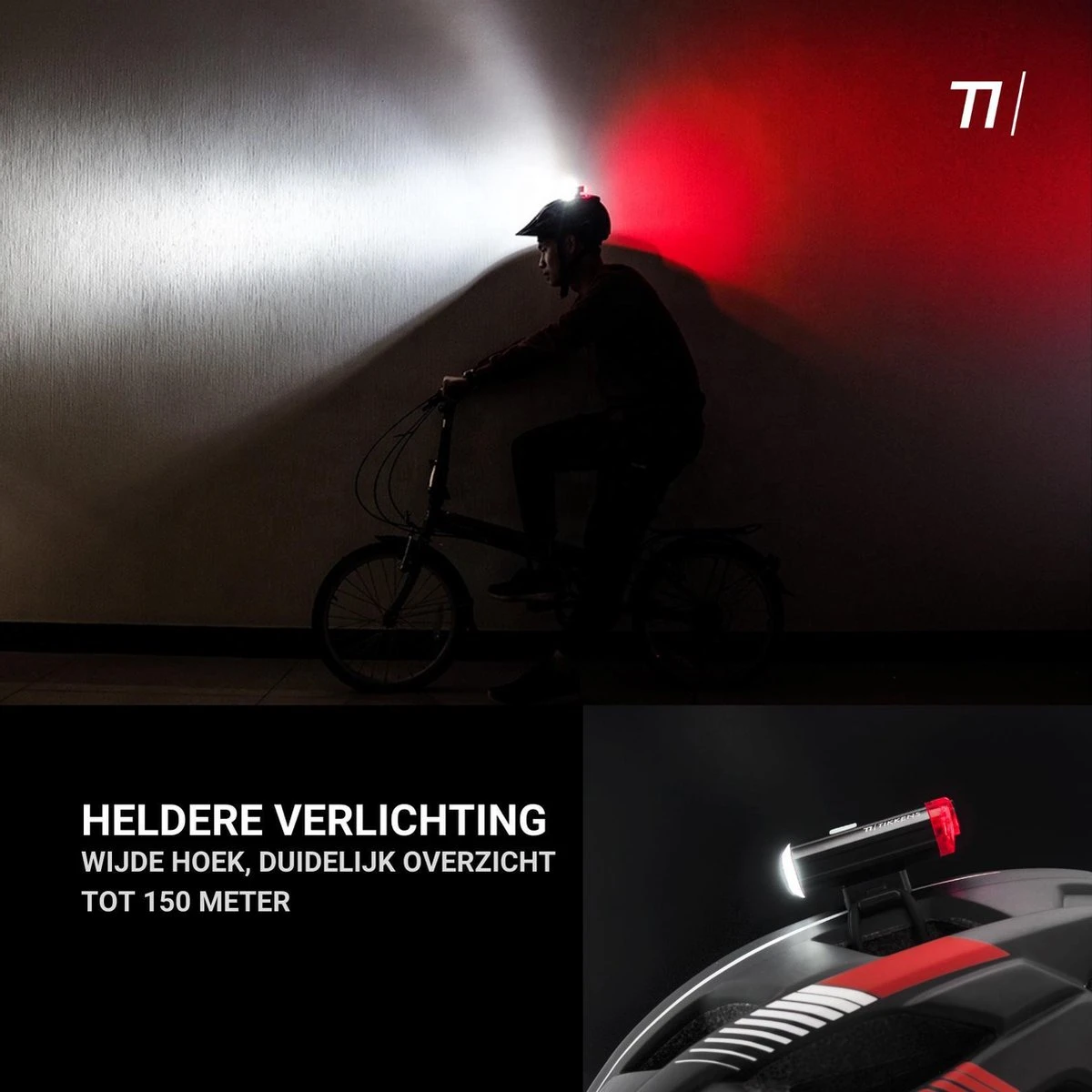 TIKKENS® LED Fietsverlichting Helmlamp - Helm - Voorlicht & Achterlicht - USB Oplaadbaar - Zwart - Voor En Achter - Waterdicht - Fietslampjes 4 TIKKENS® LED Fietsverlichting Helmlamp - Helm - Voorlicht & Achterlicht - USB Oplaadbaar - Zwart - Voor En Achter - Waterdicht - Fietslampjes - Afbeelding 4