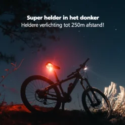 SWILIX ® - Fietsverlichting Set - Oplaadbare USB Led Fietslamp - Voor En Achter - Waterdicht - 4 Lichtstanden - Zwart -Merkloos Verkoop 1200x1200 2217