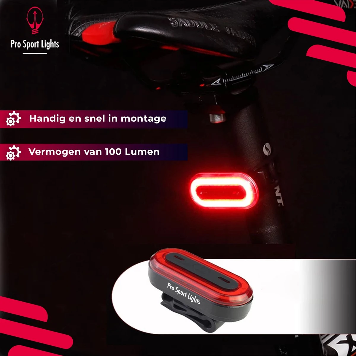 1200 Lumen & 100 Lumen Pro Sport Lights Fietsverlichtingsset - LED Fietslampen USB Oplaadbaar 13 1200 Lumen & 100 Lumen Pro Sport Lights Fietsverlichtingsset - LED Fietslampen USB Oplaadbaar - Afbeelding 13