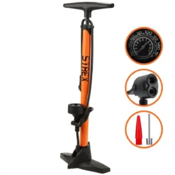 Strex Fietspomp - Drukmeter - 11 Bar – Bal Pomp - Oranje