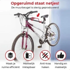 Merkloos Decopatent® Fiets Ophangsysteem Inklapbaar - Fietshaak - Wand Ophangbeugel - Muurbeugel Fiets - Fiets Ophangbeugel - Fietsbeugel -Merkloos Verkoop 1200x1200 2408