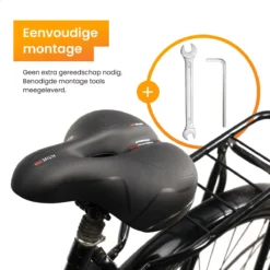 R2B® Fietszadel Voor Dames En Heren - Inclusief Waterdichte Zadelhoes - Zwart - Reflectie En Ventilatie - Gel Zadel / Gelzadel -Merkloos Verkoop 1200x1200 2470