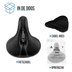 Strex Fietszadel - Unisex - Extra Comfortabel - Ventilerend - Incl. Zadelhoes -Merkloos Verkoop 1200x1200 2488