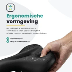 Voltano Dames Fietszadel - Zwart - Uitsparing - Waterdicht - Elastomeer Vering - Gratis Zadelstrop -Merkloos Verkoop 1200x1200 2497