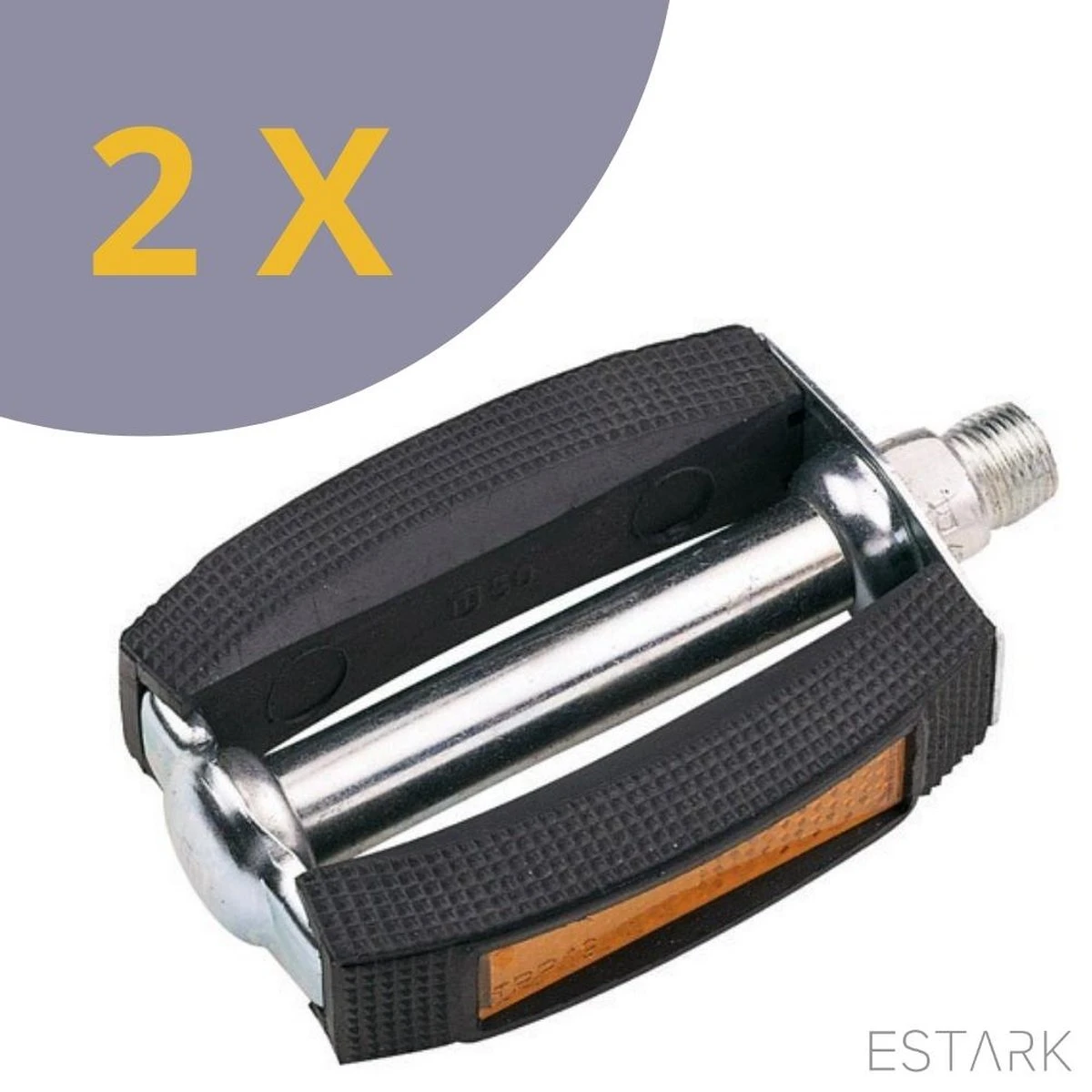 ESTARK® Klassieke Fietspedalen - Set Van Twee - Anti-Slip Fietspedalen Set Met Reflectoren - Pedaal Zwart Zilver - Fiets Pedalen Trappers Fiets Pedaal - Fietstrappers - Losse Trappers - 2 STUKS - Pedalen 3 ESTARK® Klassieke Fietspedalen - Set Van Twee - Anti-Slip Fietspedalen Set Met Reflectoren - Pedaal Zwart Zilver - Fiets Pedalen Trappers Fiets Pedaal - Fietstrappers - Losse Trappers - 2 STUKS - Pedalen - Afbeelding 3