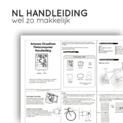 Amenzo© Fietscomputer Draadloos - Kilometerteller - NL Handleiding - Draadloze En Waterdichte Snelheidsmeter - Makkelijke Bevestiging - Fiets GPS - Zwart - Racefiets -Merkloos Verkoop 1200x1200 2617