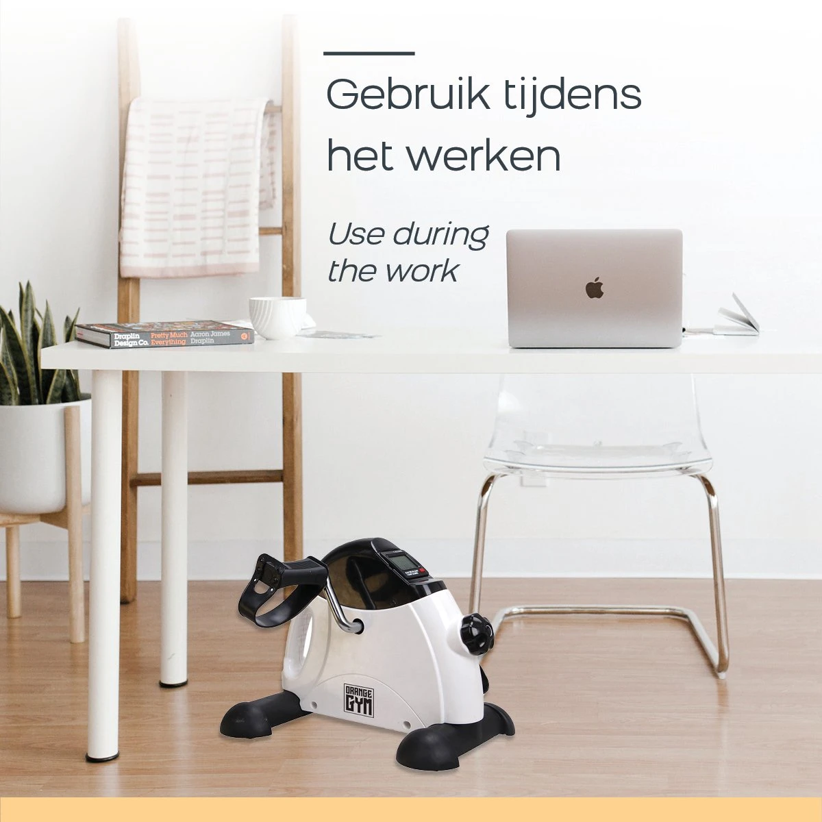 Orange Gym, 2-in-1 Mini Bike – Wit - Stoelfiets Voor Thuis En Op Kantoor – Bureaufiets Met Trainingscomputer En Handvaten – Mini Hometrainer Deskbike Voor Armen En Benen 4 Orange Gym, 2-in-1 Mini Bike – Wit - Stoelfiets Voor Thuis En Op Kantoor – Bureaufiets Met Trainingscomputer En Handvaten – Mini Hometrainer Deskbike Voor Armen En Benen - Afbeelding 4