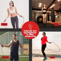 Tested By Athletes - Professioneel Springtouw + E-Book Met Oefeningen - Verstelbaar - Sport Springtouw - Zwart -Merkloos Verkoop 1200x1200 270